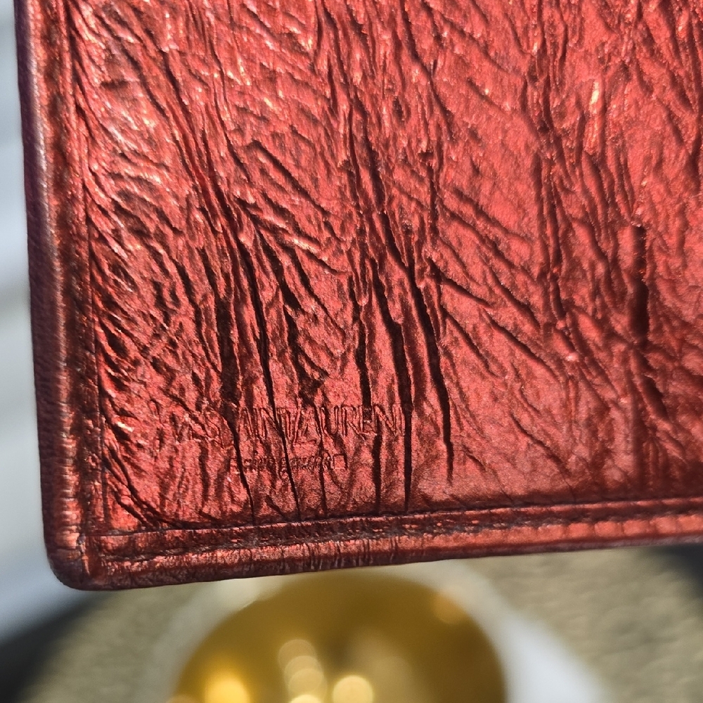 Yves Saint Laurent Shimmering Copper Wallet RARE VINTAGE - Picture 12 of 16